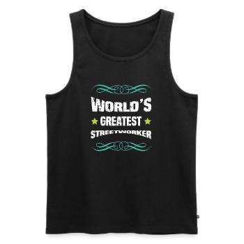 Weltbester Straßenarbeiter - Männer Premium Bio Tank Top - Schwarz - Vorne - AI Model Male 178 light (178cm)