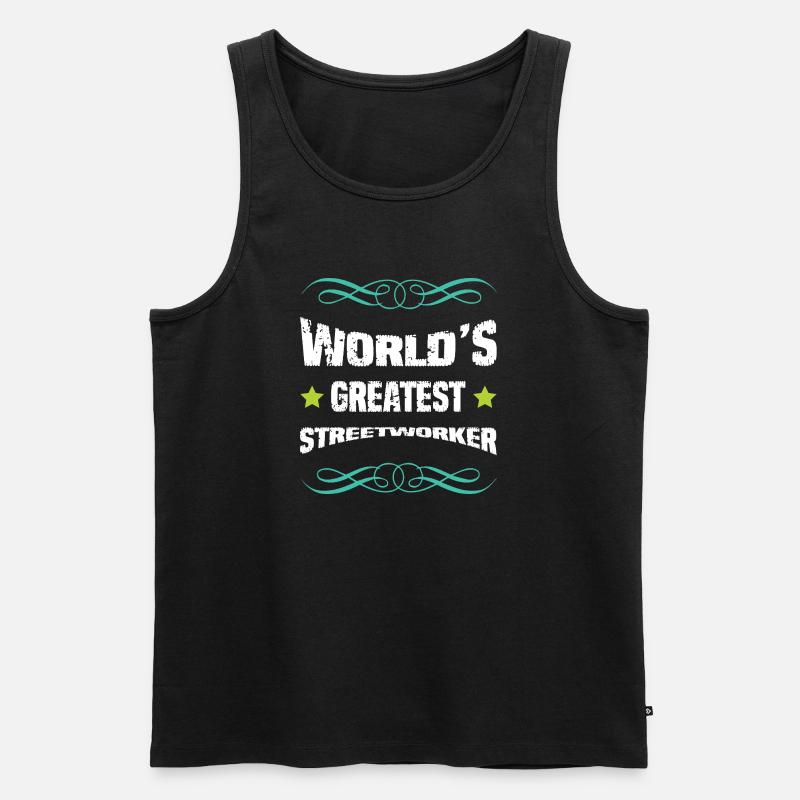 Weltbester Straßenarbeiter - Männer Premium Bio Tank Top - Schwarz