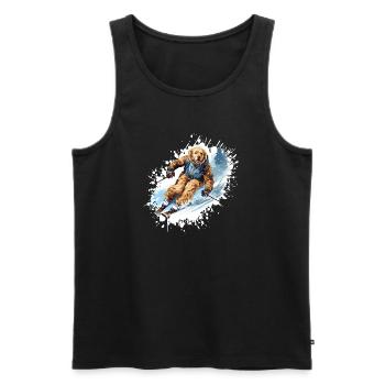 Golden Retriever Dog Ski Skiing - Men's Premium Organic Tank Top - black - Front - Michal (187cm)