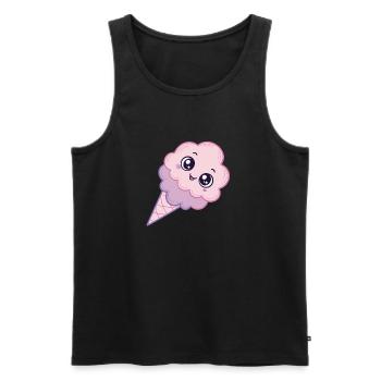 Glace Kawaii Nuage Rose - Men's Premium Organic Tank Top - black - Front - AI Model Male 178 light (178cm)
