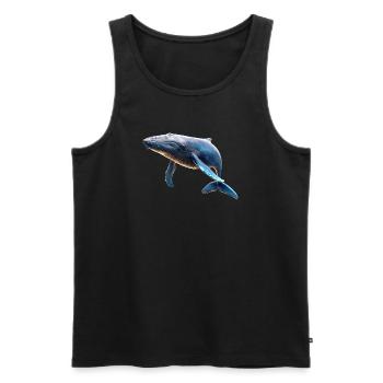 Baleine bleue Baleine Baleines bleues Baleines Chant Baleine Plongeur Baleines Océan - Débardeur bio Premium Homme - noir - Devant - AI Model Male 178 light (178cm)