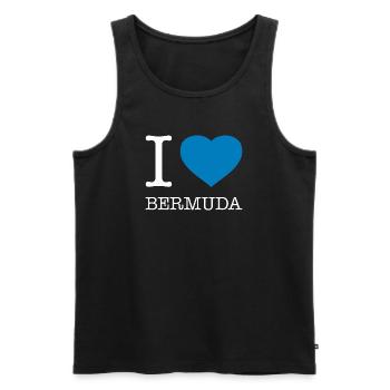 I love Bermuda - Men's Premium Organic Tank Top - black - Front - AI Model Male 178 light (178cm)