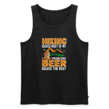 Wandern Bier - Männer Premium Bio Tank Top - Schwarz - Vorne - Michal (187cm)