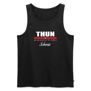 Thon - Débardeur bio Premium Homme - noir - Devant - Michal (187cm)