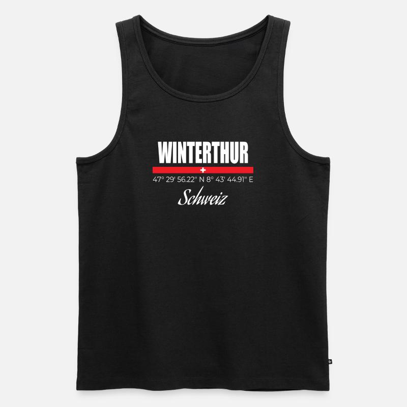 Winterthur - Männer Premium Bio Tank Top - Schwarz