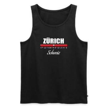 Zürich - Männer Premium Bio Tank Top - Schwarz - Vorne - Michal (187cm)