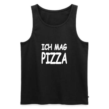 Pizza - Männer Premium Bio Tank Top - Schwarz - Vorne - Michal (187cm)