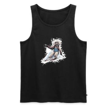 Poodle Dog Ski Skiing - Men's Premium Organic Tank Top - black - Front - Michal (187cm)