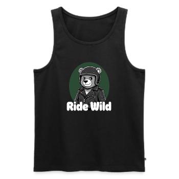 Ride Wild Bear Rider - Men's Premium Organic Tank Top - black - Front - AI Model Male 178 light (178cm)