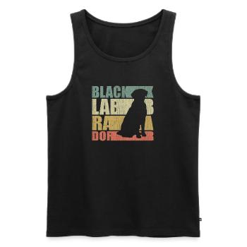 Retro Black Labrador - Cadeau d’amoureux des chiens - Débardeur bio Premium Homme - noir - Devant - Michal (187cm)