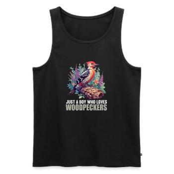 Spechte Specht - Männer Premium Bio Tank Top - Schwarz - Vorne - AI Model Male 178 light (178cm)