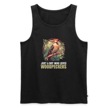 Spechte Specht - Männer Premium Bio Tank Top - Schwarz - Vorne - AI Model Male 178 light (178cm)