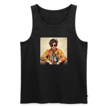 Colorful Artist Portrait Retro Chic - Men's Premium Organic Tank Top - black - Front - Michal (187cm)