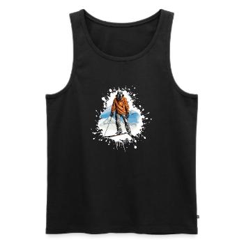 Great Dane Dog Ski Skiing Sports - Men's Premium Organic Tank Top - black - Front - Michal (187cm)
