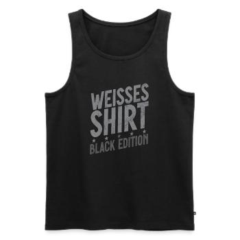 Chemise Blanche Édition Noire Drôle de Dicton - Débardeur bio Premium Homme - noir - Devant - Michal (187cm)
