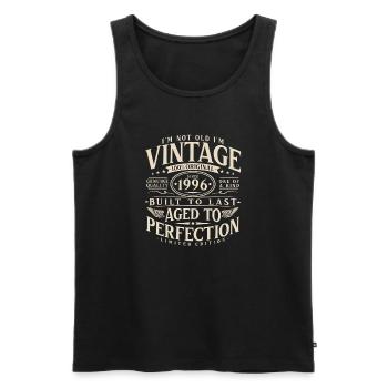 1996_Jahrgang_geboren_Vintage_Geburtstag_Geschenk - Men's Premium Organic Tank Top - black - Front - Michal (187cm)