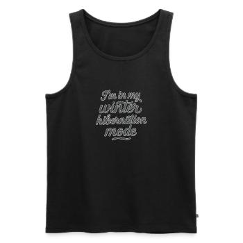 I'm in my Winter Hibernation Mode Cozy Funny Quote - Men's Premium Organic Tank Top - black - Front - AI Model Male 178 light (178cm)
