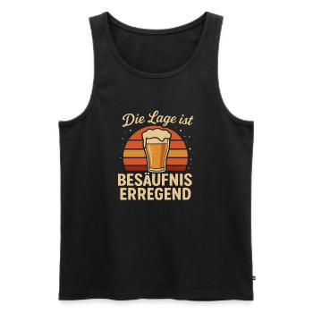 Die Lage ist besäufniserregend - Männer Premium Bio Tank Top - Schwarz - Vorne - Michal (187cm)