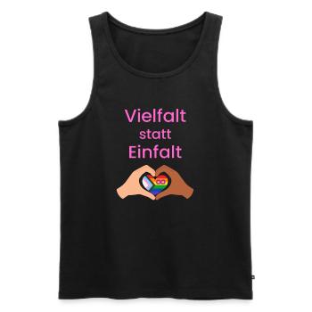 Diversity instead of simplicity - Men's Premium Organic Tank Top - black - Front - AI Model Male 178 light (178cm)