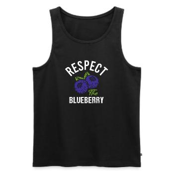 Blueberry Lustige Obst  Frucht Blaubeere Vintage - Männer Premium Bio Tank Top - Schwarz - Vorne - Michal (187cm)