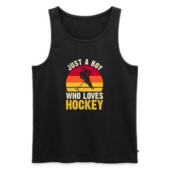 Hockey Hockey sur glace Cadeau pour joueur de hockey sur glace - Débardeur bio Premium Homme - noir - Devant - Michal (187cm)