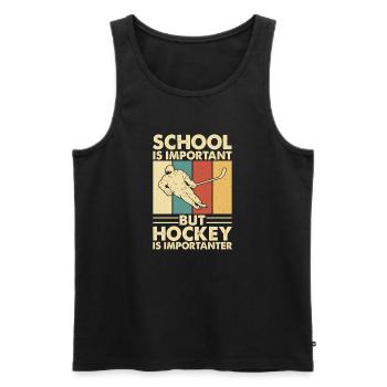 Hockey Eishockey Eishockeyspieler Geschenk - Men's Premium Organic Tank Top - black - Front - AI Model Male 178 light (178cm)
