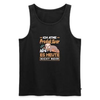 I'm breathing – it doesn't get any more productive today - Men's Premium Organic Tank Top - black - Front - AI Model Male 178 light (178cm)