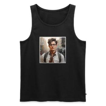 Indie Street Portrait Glasses - Men's Premium Organic Tank Top - black - Front - AI Model Male 178 light (178cm)