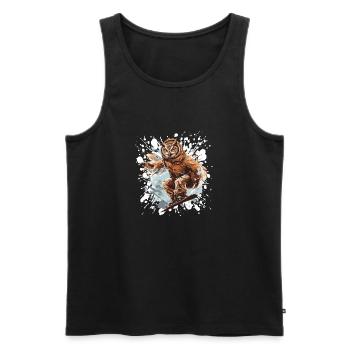 Eule Snowboard - Männer Premium Bio Tank Top - Schwarz - Vorne - Michal (187cm)