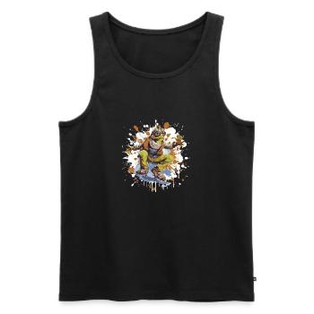 Frosch Snowboard - Männer Premium Bio Tank Top - Schwarz - Vorne - Michal (187cm)