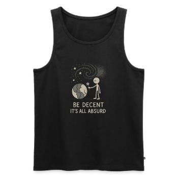Ethischer Nihilismus, Existenzieller Humor, - Männer Premium Bio Tank Top - Schwarz - Vorne - AI Model Male 178 light (178cm)