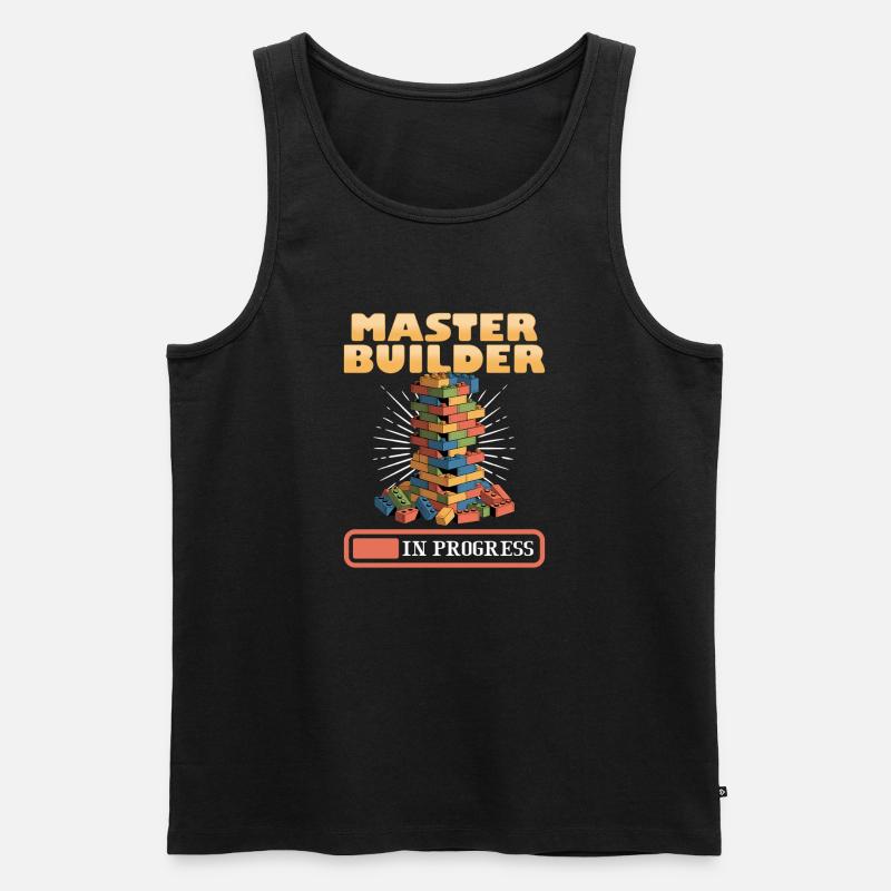 Building Blocks Kids Brick Builder - Männer Premium Bio Tank Top - Schwarz
