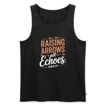 Arrows do not educate echoes Psalm 127 - Men's Premium Organic Tank Top - black - Front - Michal (187cm)