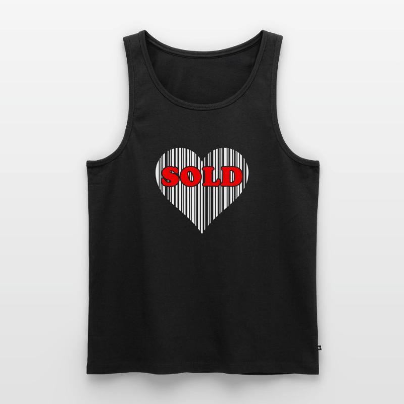 Herz Barcode Liebe – Sold Code Strichcode Geschenk Männer Premium Bio Tank Top