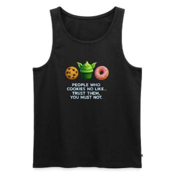 Funny Cookie Donut Muffin Shirt for Sweet Lovers - Men's Premium Organic Tank Top - black - Front - Michal (187cm)