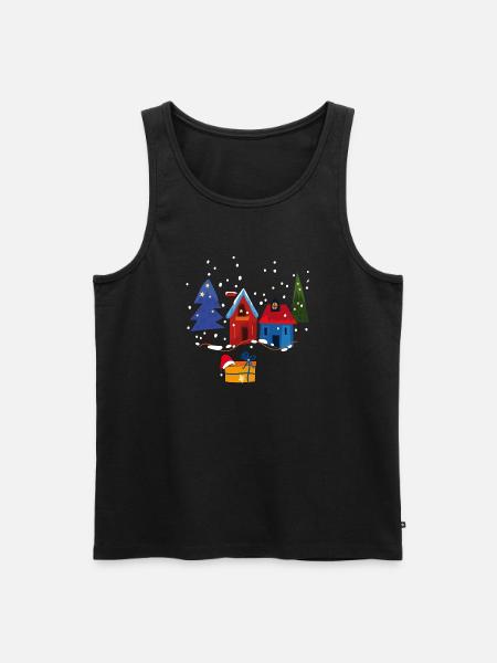 Winter houses with snow - Men's Premium Organic Tank Top - black