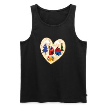 Winter village with houses - Men's Premium Organic Tank Top - black - Front - Michal (187cm)