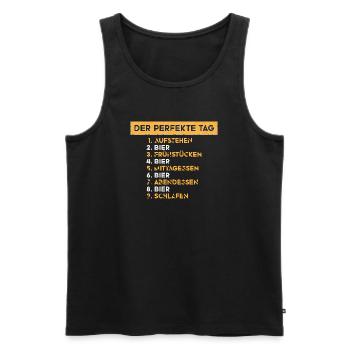 Amateurs de bière Dicton de bière Buveurs de bière Alcool - Débardeur bio Premium Homme - noir - Devant - Michal (187cm)