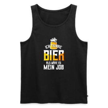 Amateurs de bière Dicton de bière Buveurs de bière Alcool - Débardeur bio Premium Homme - noir - Devant - Michal (187cm)