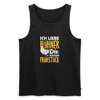 I love chickens – they poop breakfast - Men's Premium Organic Tank Top - black - Front - Michal (187cm)
