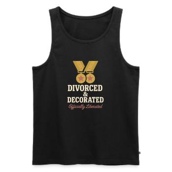 Ex-wife-divorce-humor, Funny, Breakup, - Men's Premium Organic Tank Top - black - Front - AI Model Male 178 light (178cm)