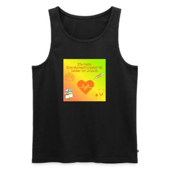 Krankenschwester im Urlaub Humor - Männer Premium Bio Tank Top - Schwarz - Vorne - Michal (187cm)
