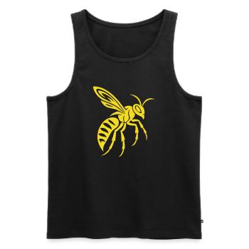 Silhouette de guêpe jaune sur noir - Débardeur bio Premium Homme - noir - Devant - Michal (187cm)