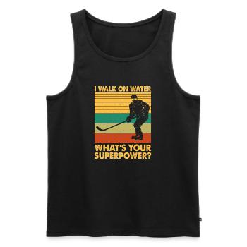 Hockey Eishockey Eishockeyspieler Geschenk - Men's Premium Organic Tank Top - black - Front - AI Model Male 178 light (178cm)