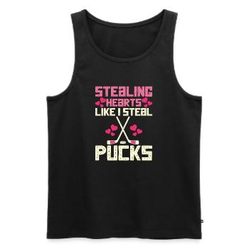 Hockey Hockey sur glace Cadeau pour joueur de hockey sur glace - Débardeur bio Premium Homme - noir - Devant - Michal (187cm)