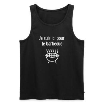 Je suis ici pour le barbecue - Débardeur bio Premium Homme - noir - Devant - AI Model Male 178 light (178cm)