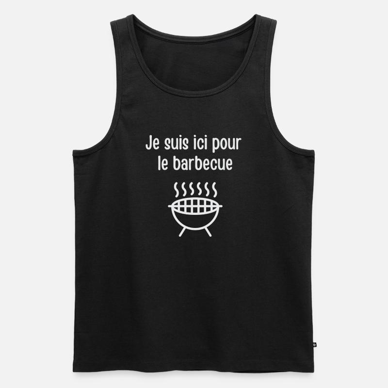 Ich bin zum Grillen hier. - Männer Premium Bio Tank Top - Schwarz