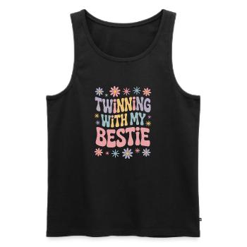 Best Friend Saying Funny Partner Look Gift - Men's Premium Organic Tank Top - black - Front - Michal (187cm)