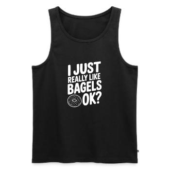 Ich mag Bagels einfach sehr gerne, ok? - Männer Premium Bio Tank Top - Schwarz - Vorne - Michal (187cm)