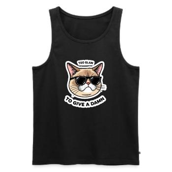 Too Glam Cat Sticker Cool Design - Männer Premium Bio Tank Top - Schwarz - Vorne - AI Model Male 178 light (178cm)